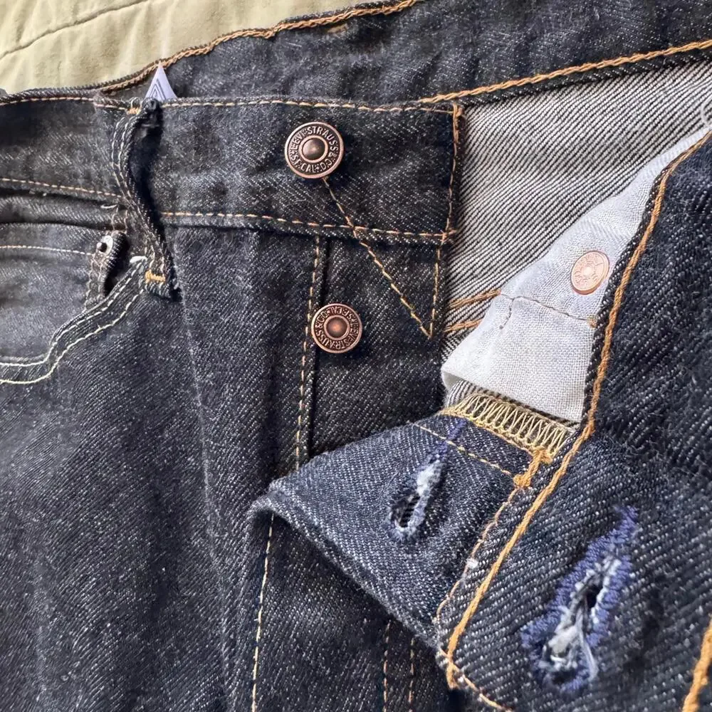 Levi’s 501 Original Shrink To Fit Black Jeans W33 L30 Dark Navy